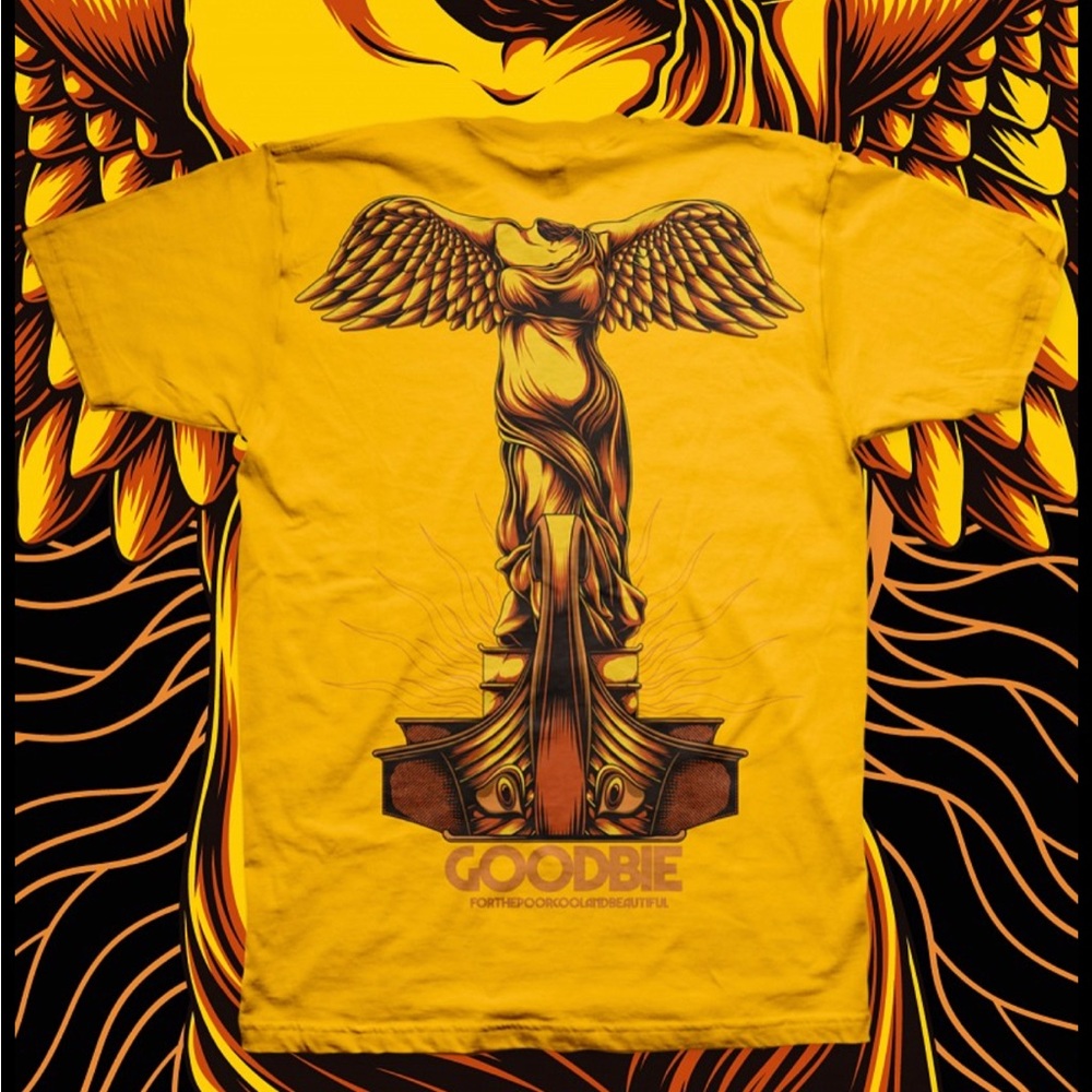 Goodbie Victory Gold Tee size M